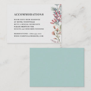 Wildflower Watercolor Wedding Hotel Accommodations Enclosure Card