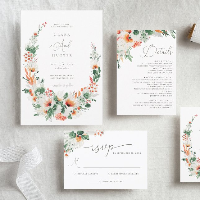 Wildflower Watercolor Wedding Invitation (Creator Uploaded)