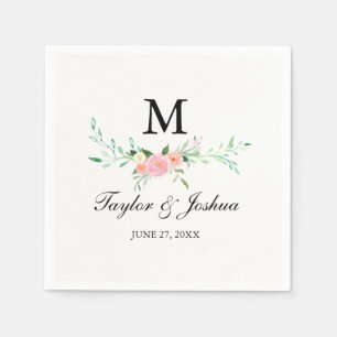 Wildflower Watercolor Wedding Napkin