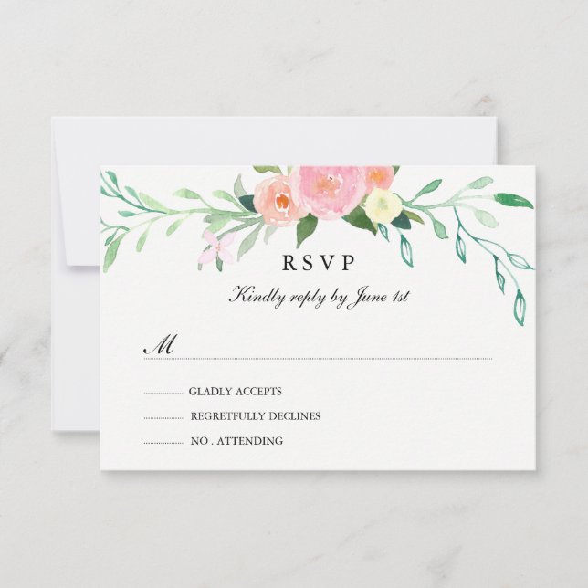Wildflower Watercolor Wedding RSVP (Front)
