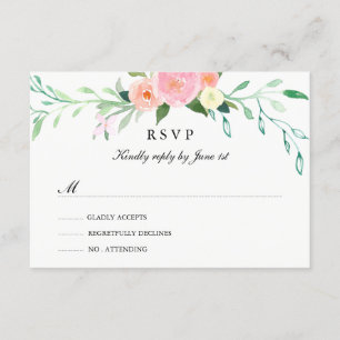 Wildflower Watercolor Wedding RSVP Card
