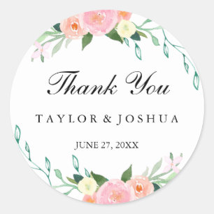 Wildflower Watercolor Wedding Sticker
