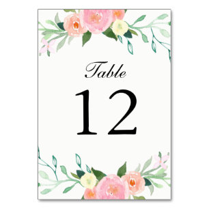Wildflower Watercolor Wedding Table Cards