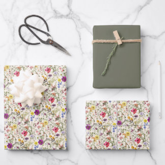 Wildflower Watercolor  Wrapping Paper Sheet