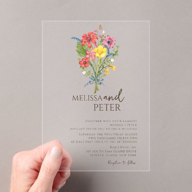 Wildflower Wedding Acrylic Invitations (Insitu (Handheld))