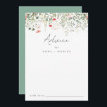 Wildflower Wedding Advice Card<br><div class="desc">This design features a row of delicate watercolor wildflowers. Perfect for elegant outdoor weddings.</div>