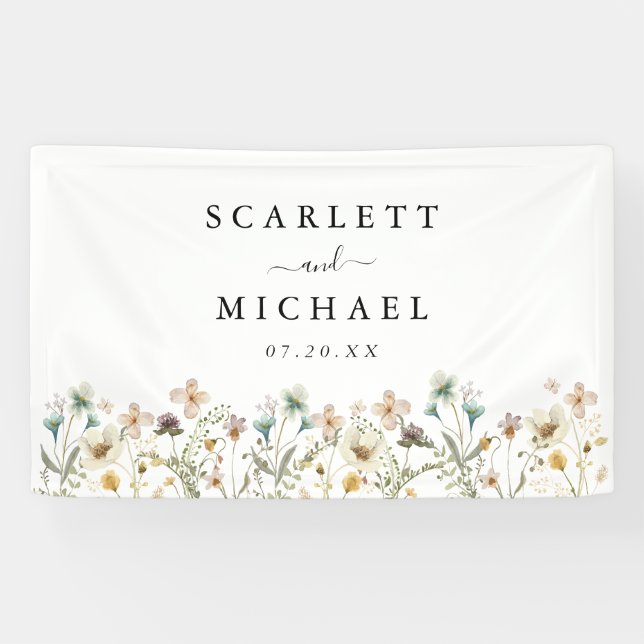 Wildflower Wedding Banner (Horizontal)