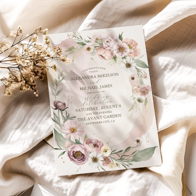 Wildflower Wedding Boho Country Floral Invitation (Creator Uploaded)