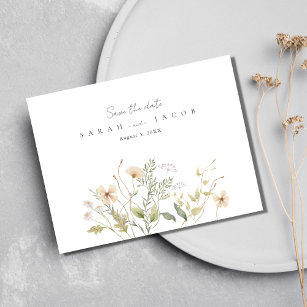 Wildflower Wedding Budget Save The Date Announcement Postcard