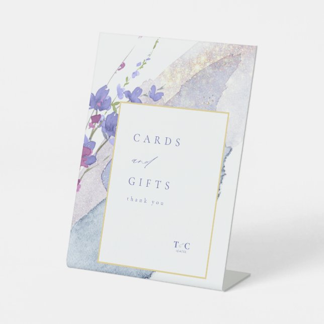 Wildflower Wedding Cards & Gifts Peri ID954 Pedestal Sign (Front)