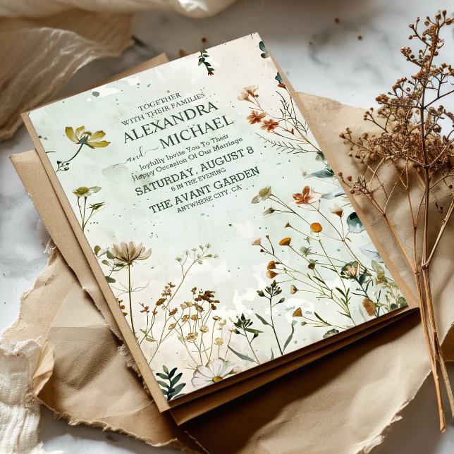 Wildflower Wedding Country Floral Wedding Invitation (Creator Uploaded)