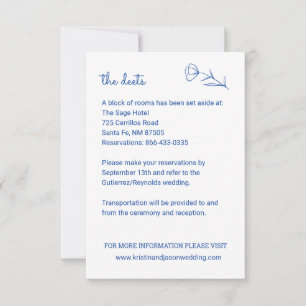 Wildflower Wedding Details Card with QR Code