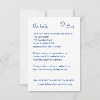 Wildflower Wedding Details Card with QR Code