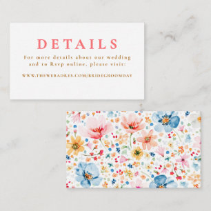 Wildflower Wedding Details Enclosure Card