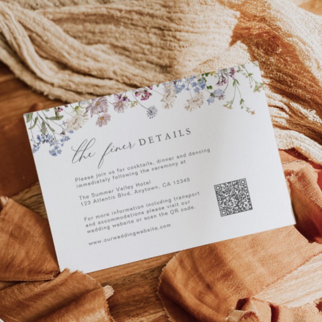 Wildflower Wedding Details Enclosure Card QR Code (Creator Uploaded)