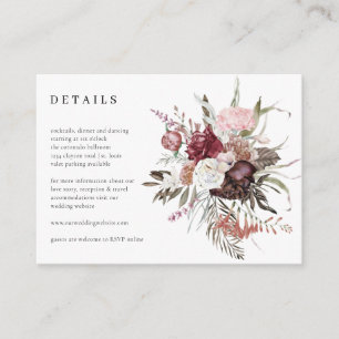 Wildflower Wedding Details Reception Enclosure Card