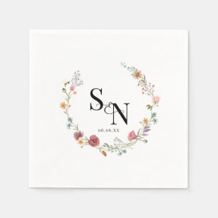 Wildflower Wedding, Engagement Party Anniversary Napkin