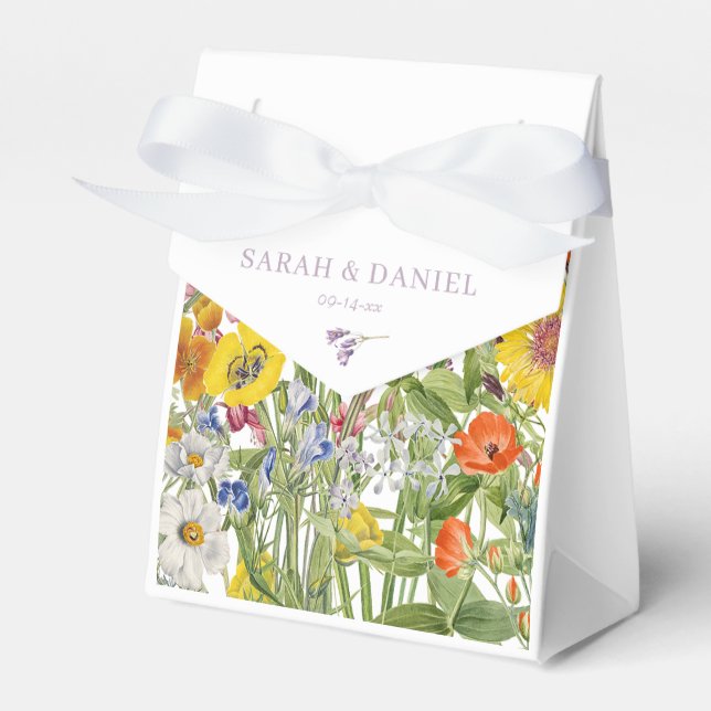 Wildflower Wedding Favour Box (Front Side)