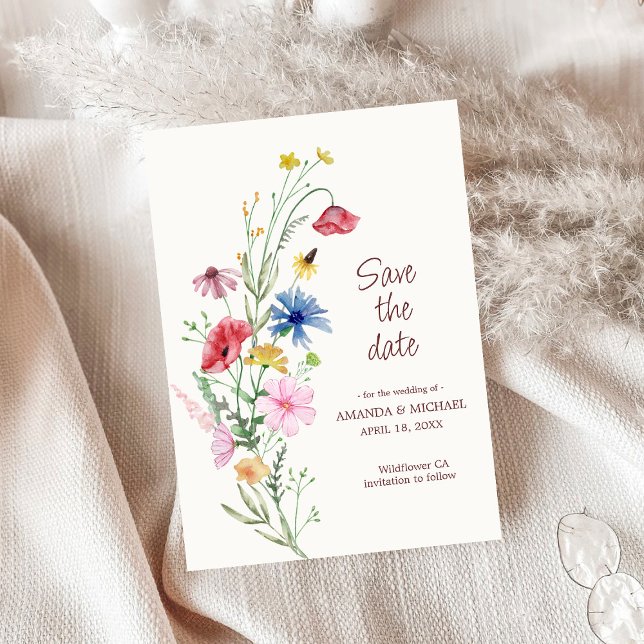 Wildflower Wedding Floral and Photo Save The Date (Creator Uploaded)