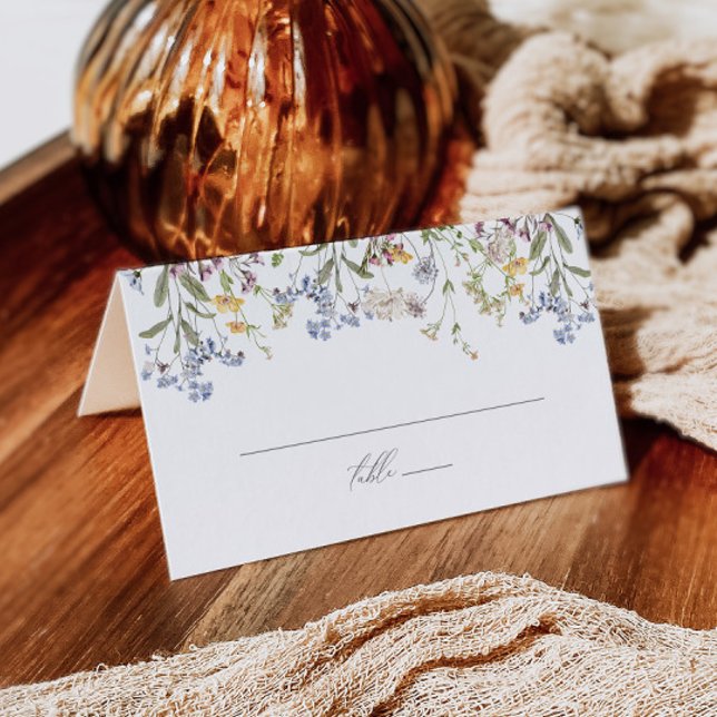 Wildflower Wedding Folded Place Card Boho Floral (Creator Uploaded)