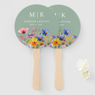 Wildflower Wedding Hand Fan