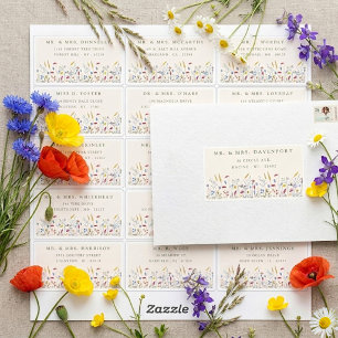 Wildflower Wedding Individual Guest Address Labels