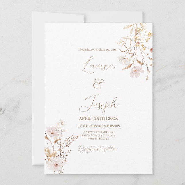 Wildflower Wedding Invitation (Front)