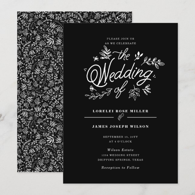 Wildflower Wedding Invitation (Front/Back)