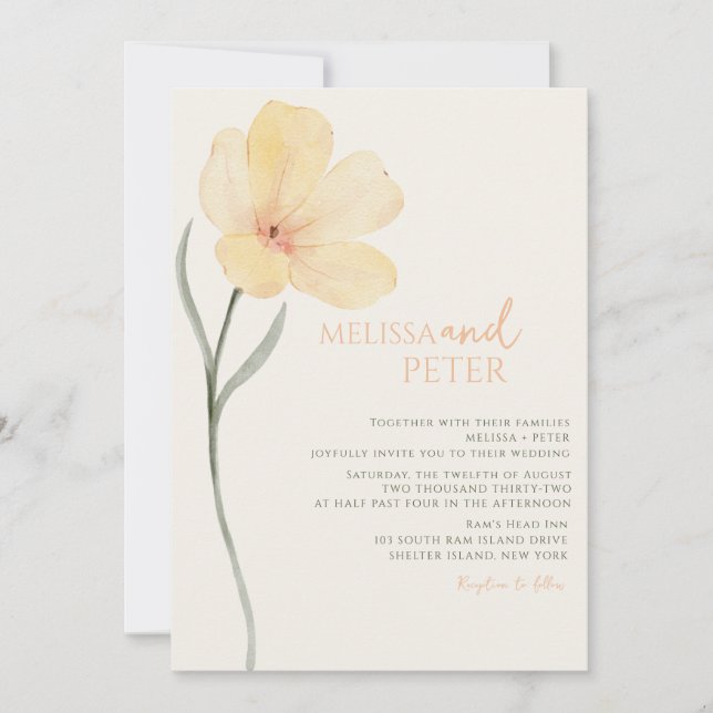 Wildflower Wedding Invitation (Front)