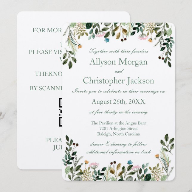 Wildflower Wedding Invitation (Front/Back)