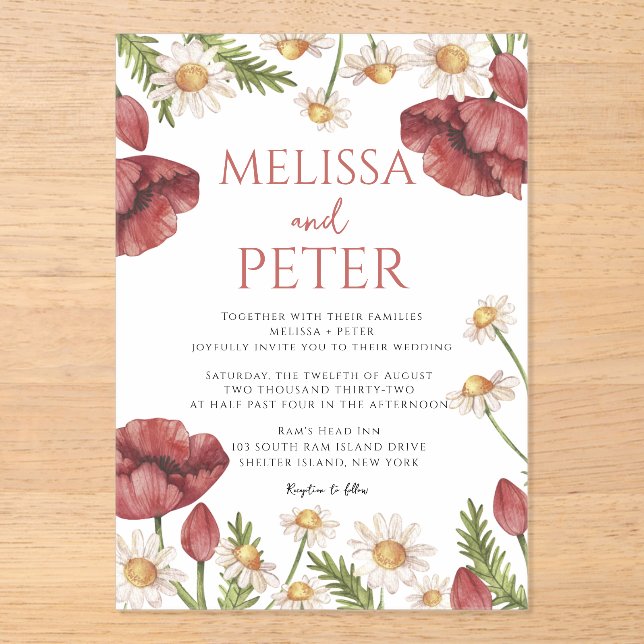  Wildflower Wedding Invitation (Front)