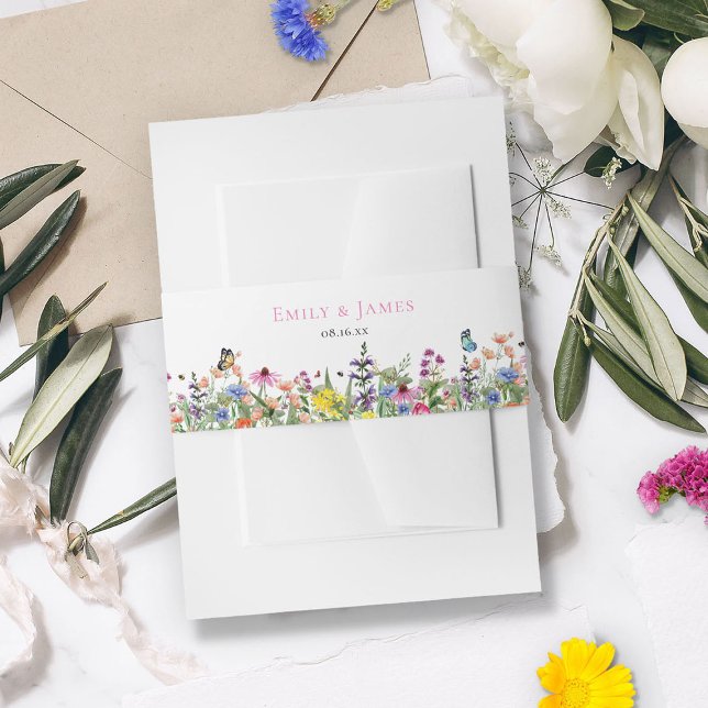 Wildflower Wedding Invitation Belly Band (Creator Uploaded)