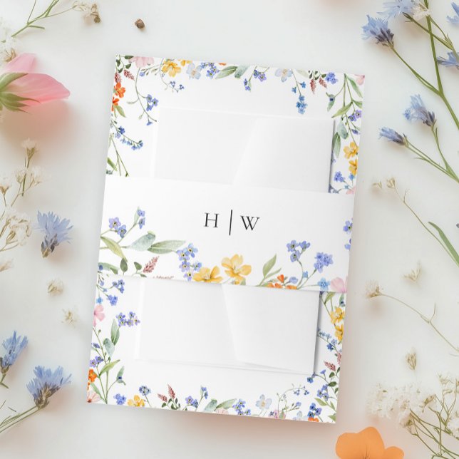 Wildflower Wedding  Invitation Belly Band (Creator Uploaded)