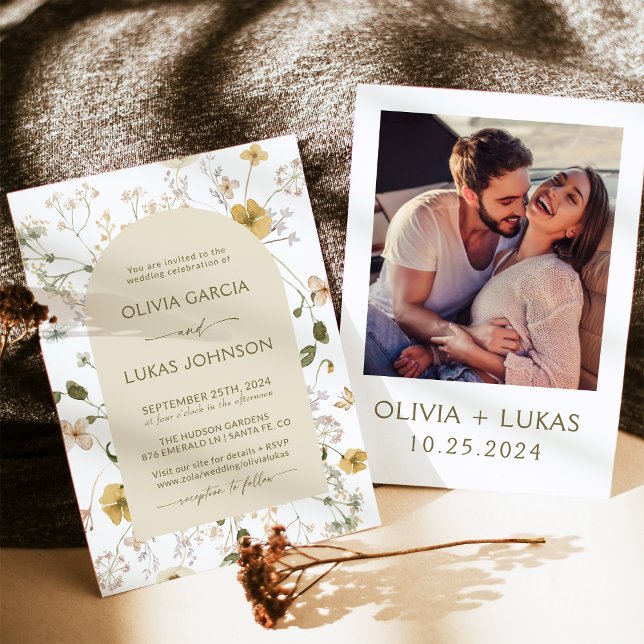 Wildflower Wedding Invitation, Boho Floral Arch Invitation (Creator Uploaded)