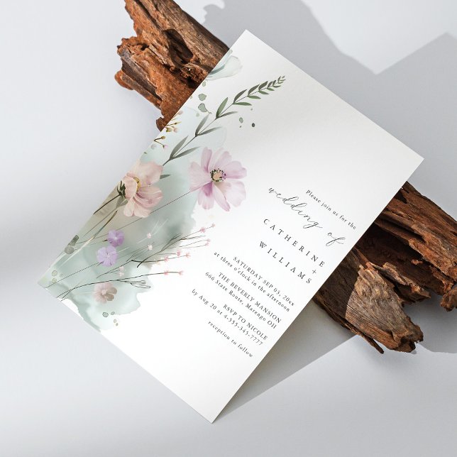 Wildflower Wedding Invitation | Elegant Watercolor (Wildflower Wedding Invitation | Elegant Watercolor)