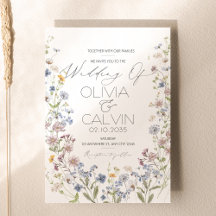 Wildflower Wedding Invitation Template