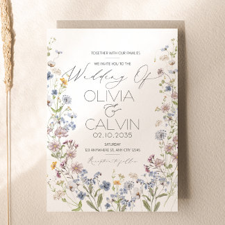 Wildflower Wedding Invitation Template