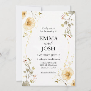 Wildflower Wedding Invitation Template Boho