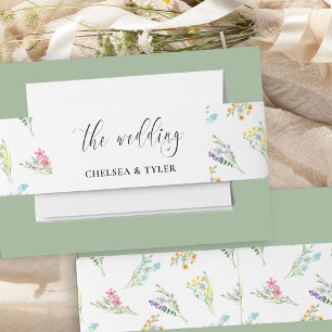 Wildflower Wedding Meadow Flower Invitation Belly Band