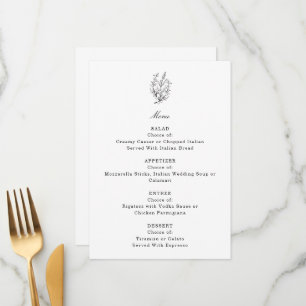 Wildflower Wedding  Menu