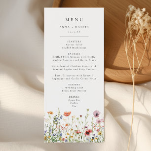 Wildflower Wedding Menu