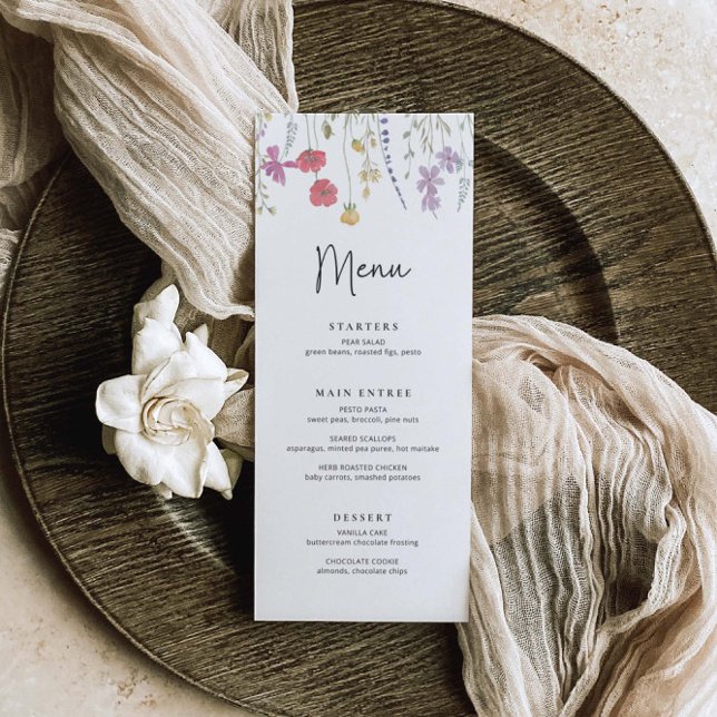 Wildflower Wedding Menu Boho Wedding Dinner Menu (Creator Uploaded)