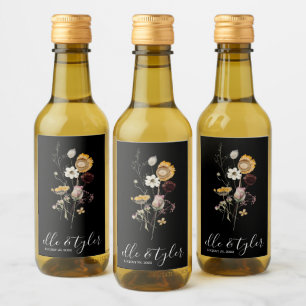 Wildflower Wedding Mini Wine Bottle Label