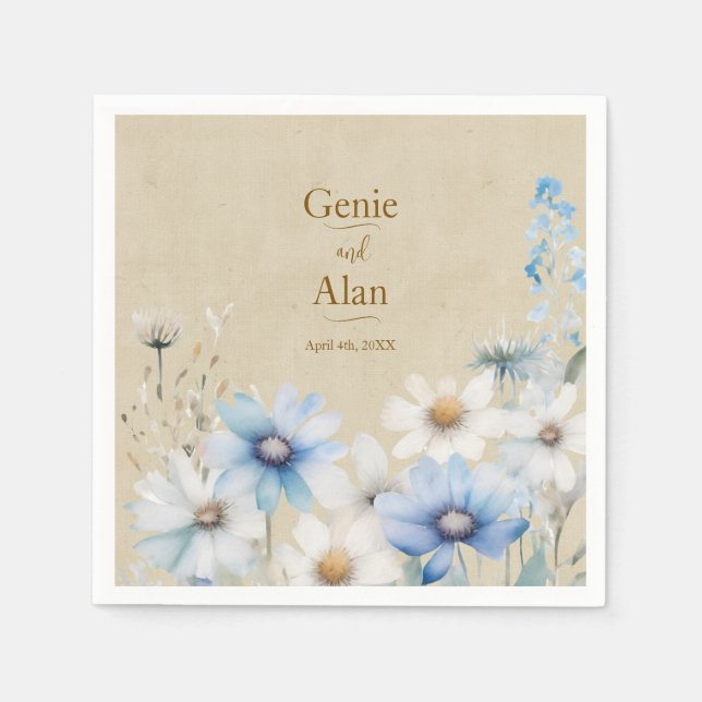  Wildflower Wedding Napkin (Front)