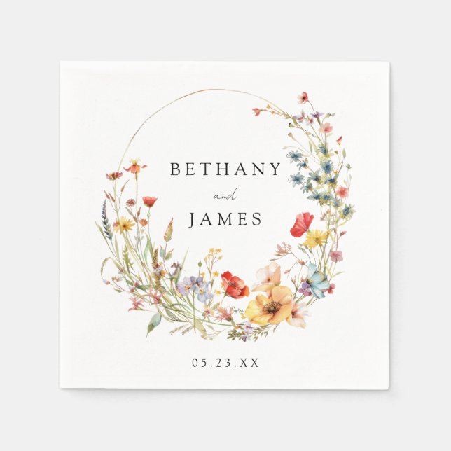 Wildflower Wedding Napkin (Front)