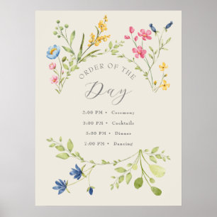 Wildflower Wedding Order of the Day Poster