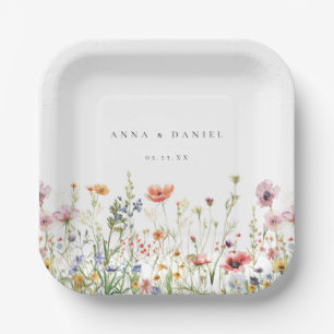Wildflower Wedding Paper Plate
