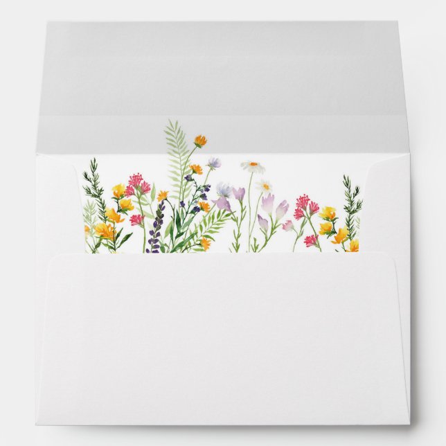Wildflower Wedding Personalised Envelope (Back (Bottom))