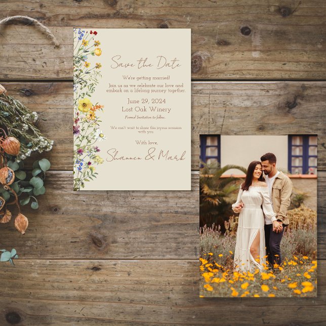 Wildflower Wedding Photo Save The Date (Creator Uploaded)