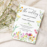 Wildflower Wedding Pretty Floral Wild Flower Invitation<br><div class="desc">Wildflower wedding invitation with delicate wild flowers and beautiful calligraphy. This pretty watercolor wildflower design has dainty meadow flowers in pink lilac orange blue and yellow. Perfect for spring and summer themes from country floral garden to organic boho. If you would like matching products, please browse my Wildflower Meadow collection...</div>